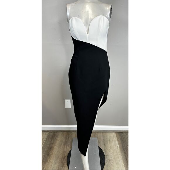 NWT AMANDA UPRICHARD Soiree Dress in Black & Ivory Size XS $260 - Picture 2 of 9